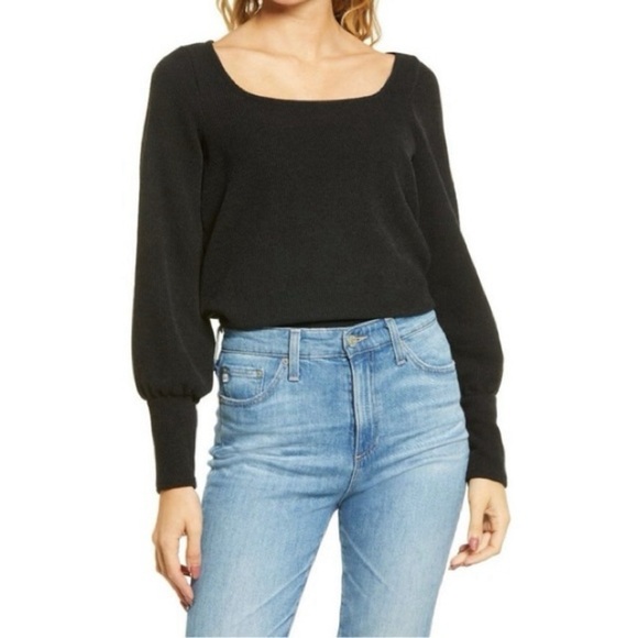 Madewell Tops - NEW MADEWELL Ottoman Rib Squareneck Top in Black